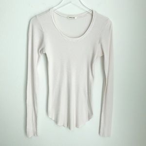 Cotton Citizen Melbourne Long Sleeve Tee Top Blush Pink Size S Scoop Neck Pastel